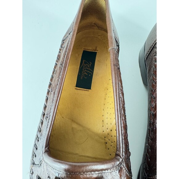 Zelli Ostrich Tassel Loafer Shoes Size US 10 Brown Leather Italy Mens main image 9